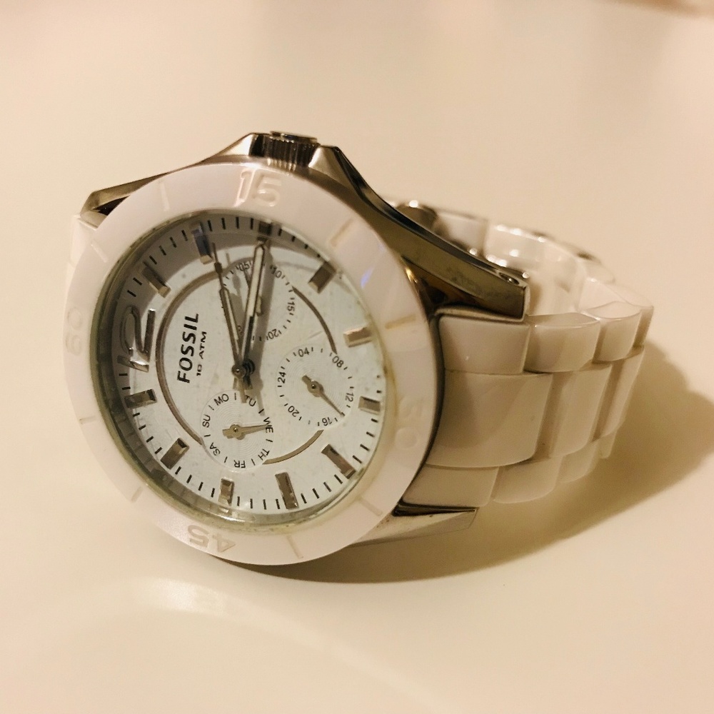 Fossil White Watch